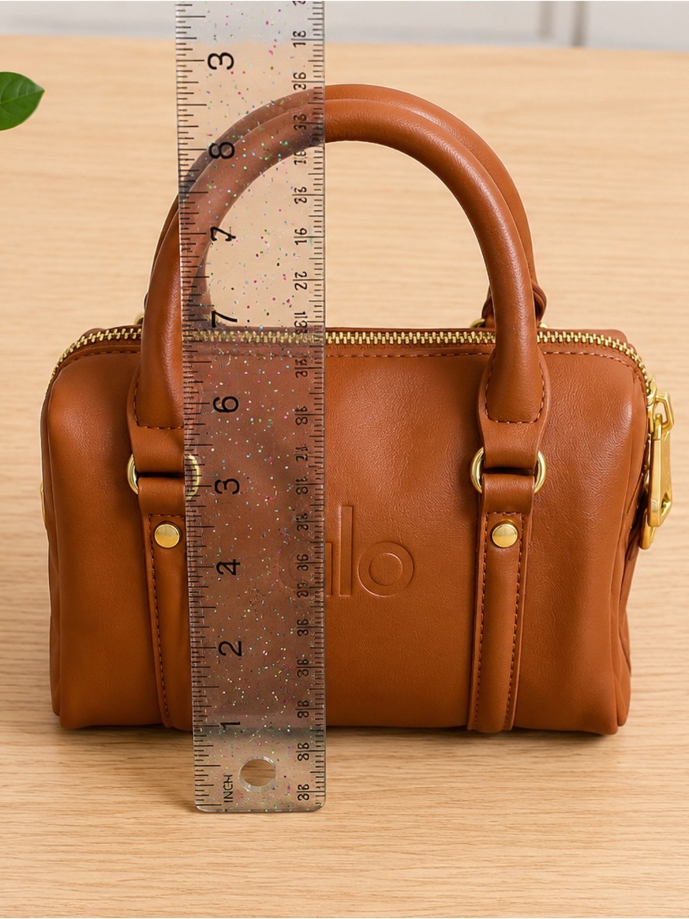 Brown Satchel Crossbody Handbag with Adjustable Strap & Gold-Tone Hardware